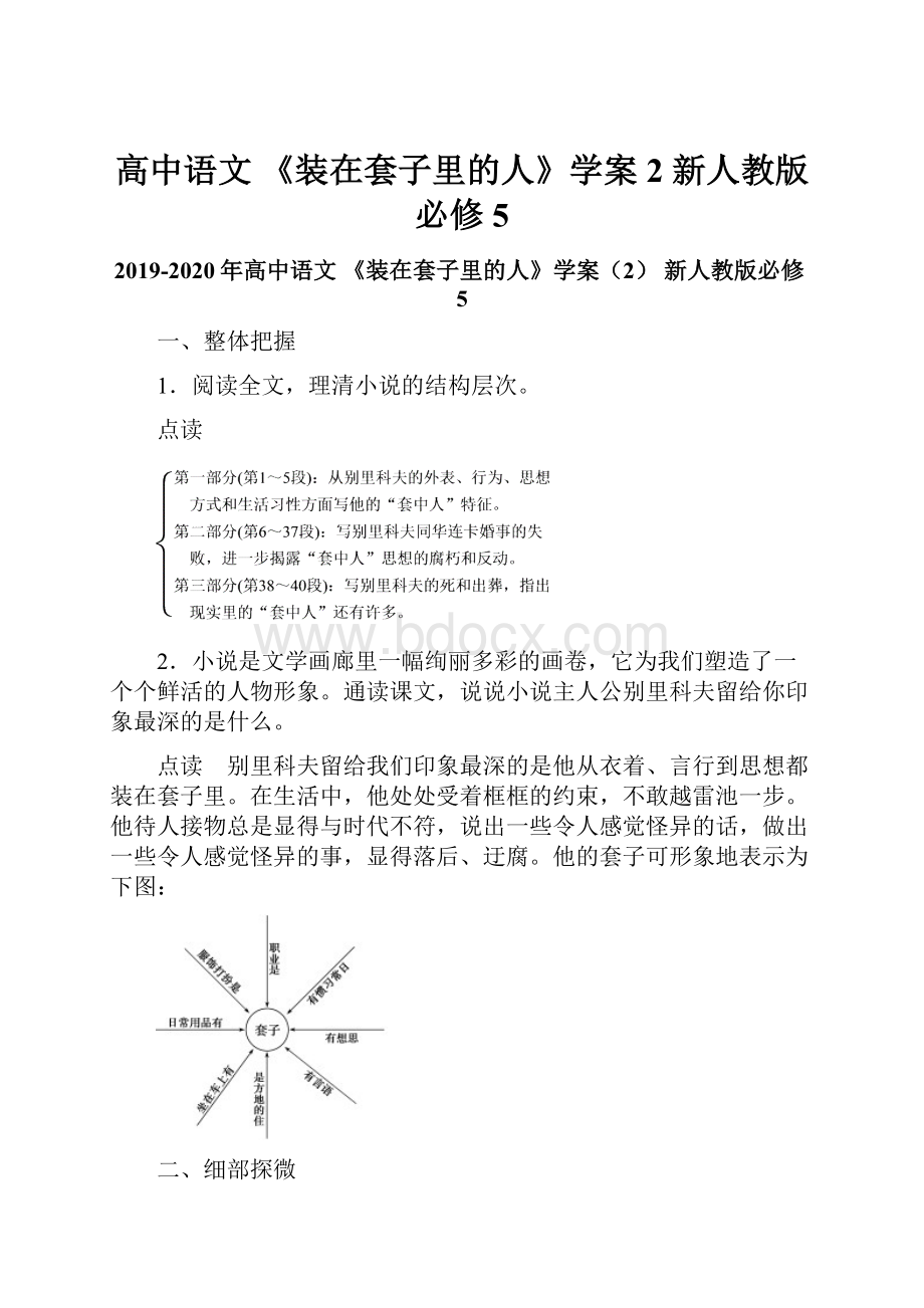 高中语文 《装在套子里的人》学案2 新人教版必修5.docx