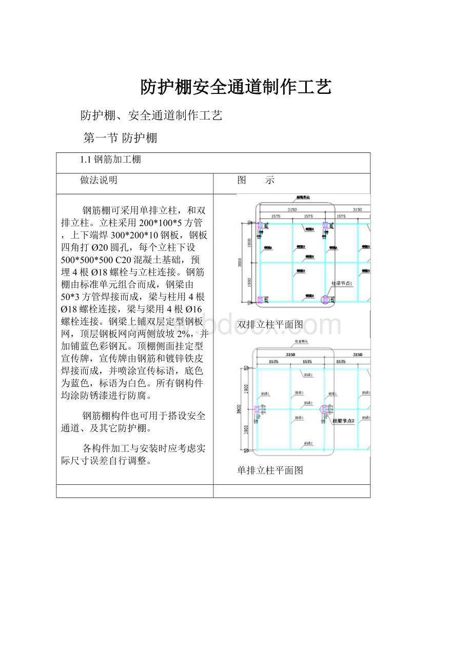 防护棚安全通道制作工艺.docx_第1页