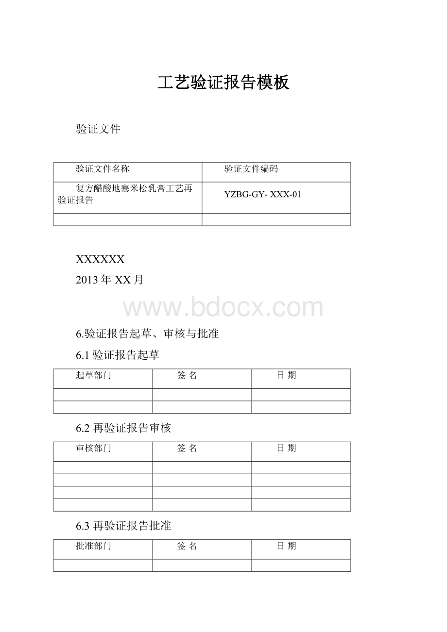 工艺验证报告模板.docx