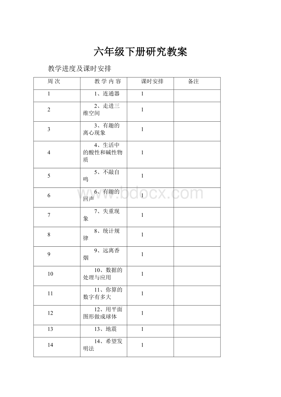 六年级下册研究教案.docx