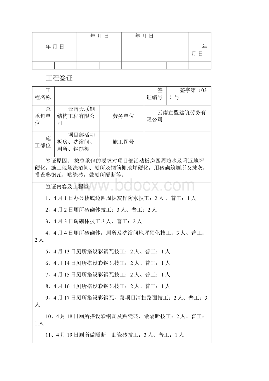 工程现场签证单模板.docx_第3页