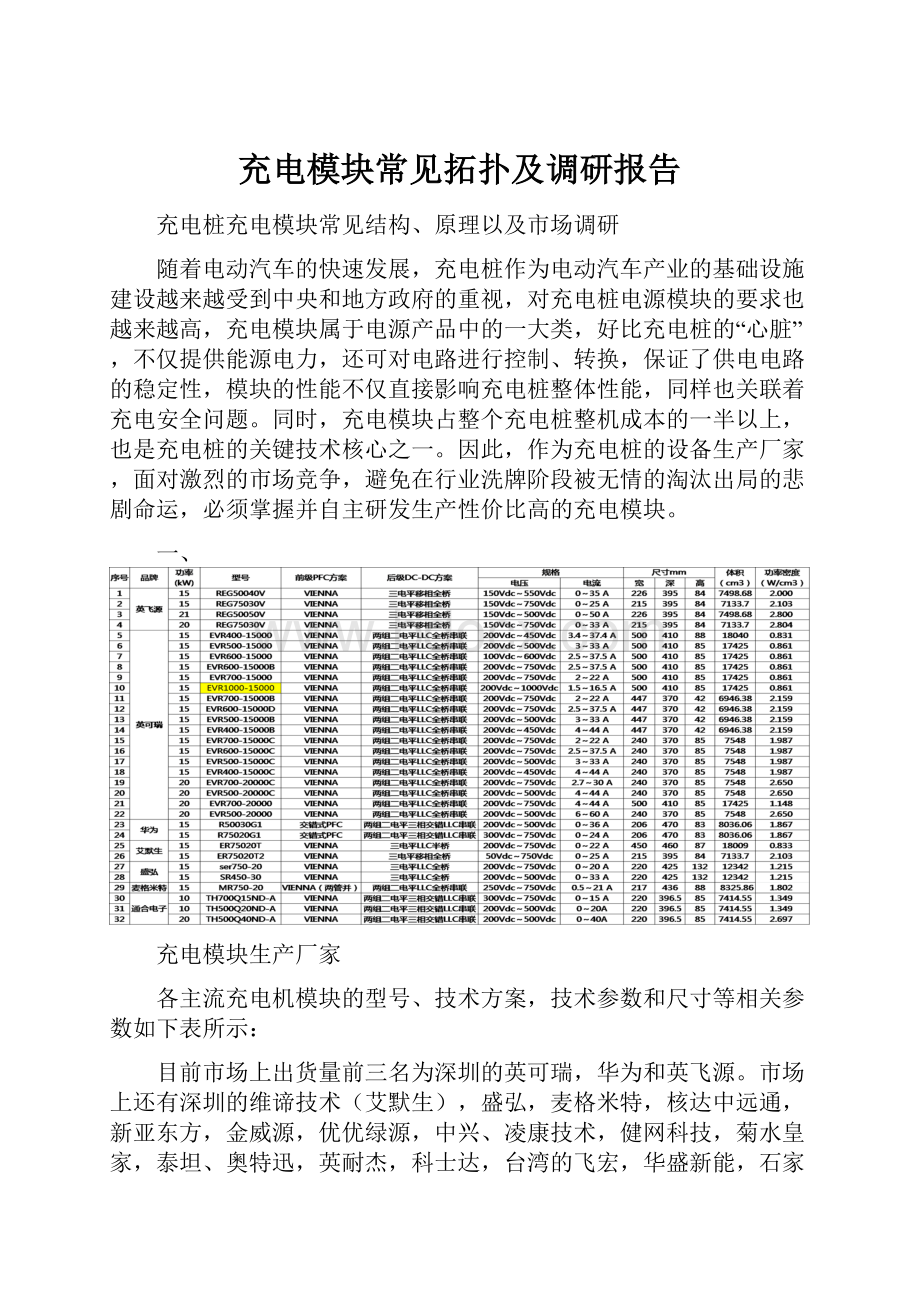 充电模块常见拓扑及调研报告.docx_第1页