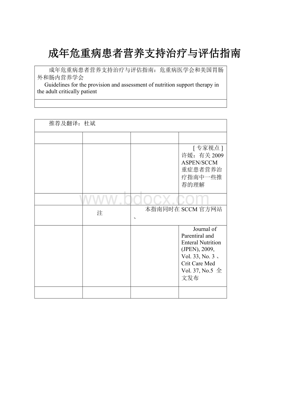 成年危重病患者营养支持治疗与评估指南.docx_第1页