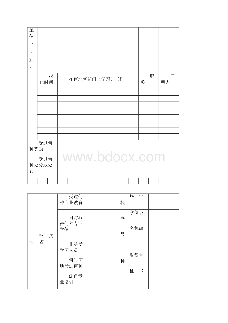 律 师 执 业 申 请 登 记 表湖北省.docx_第3页