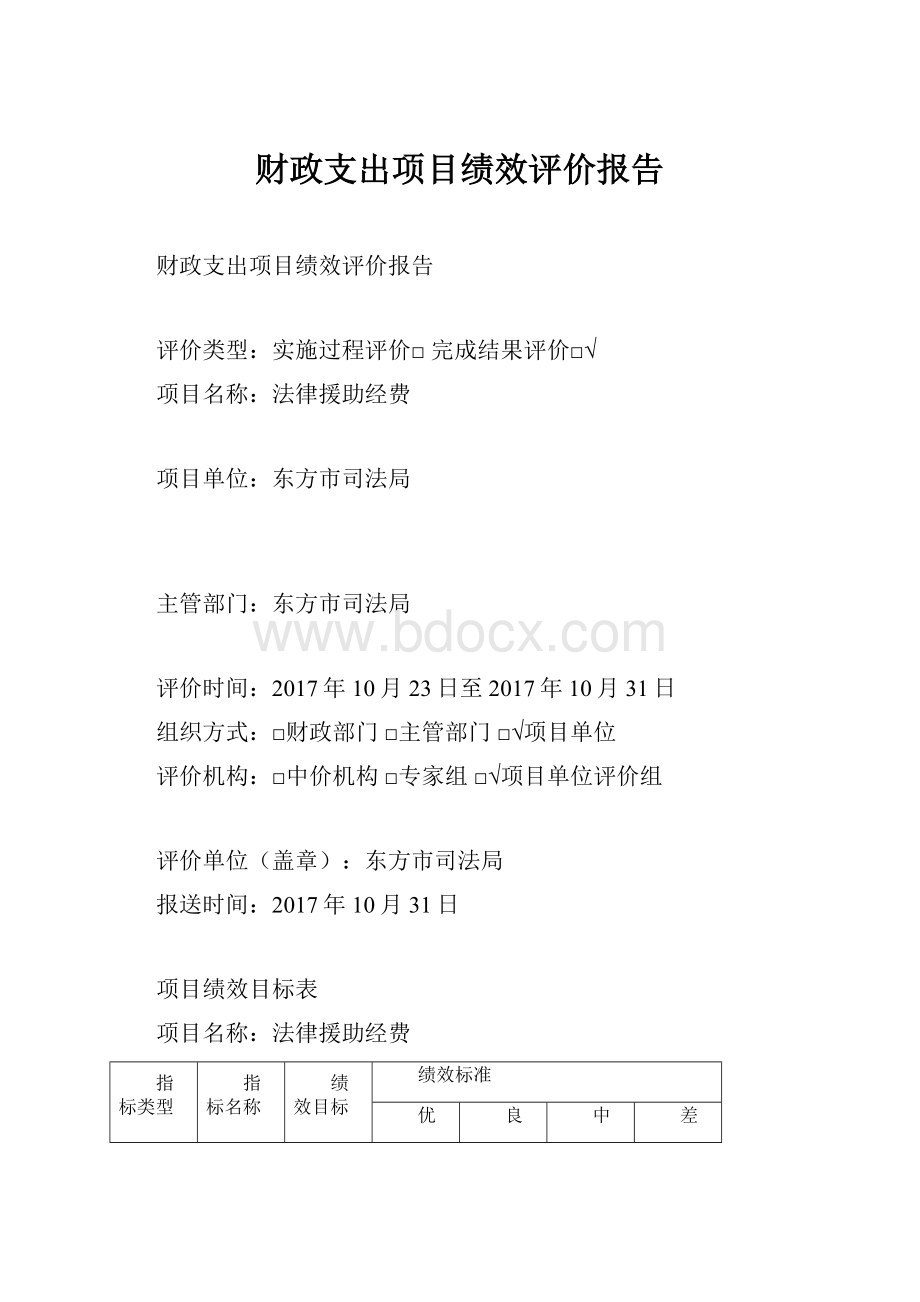 财政支出项目绩效评价报告.docx_第1页