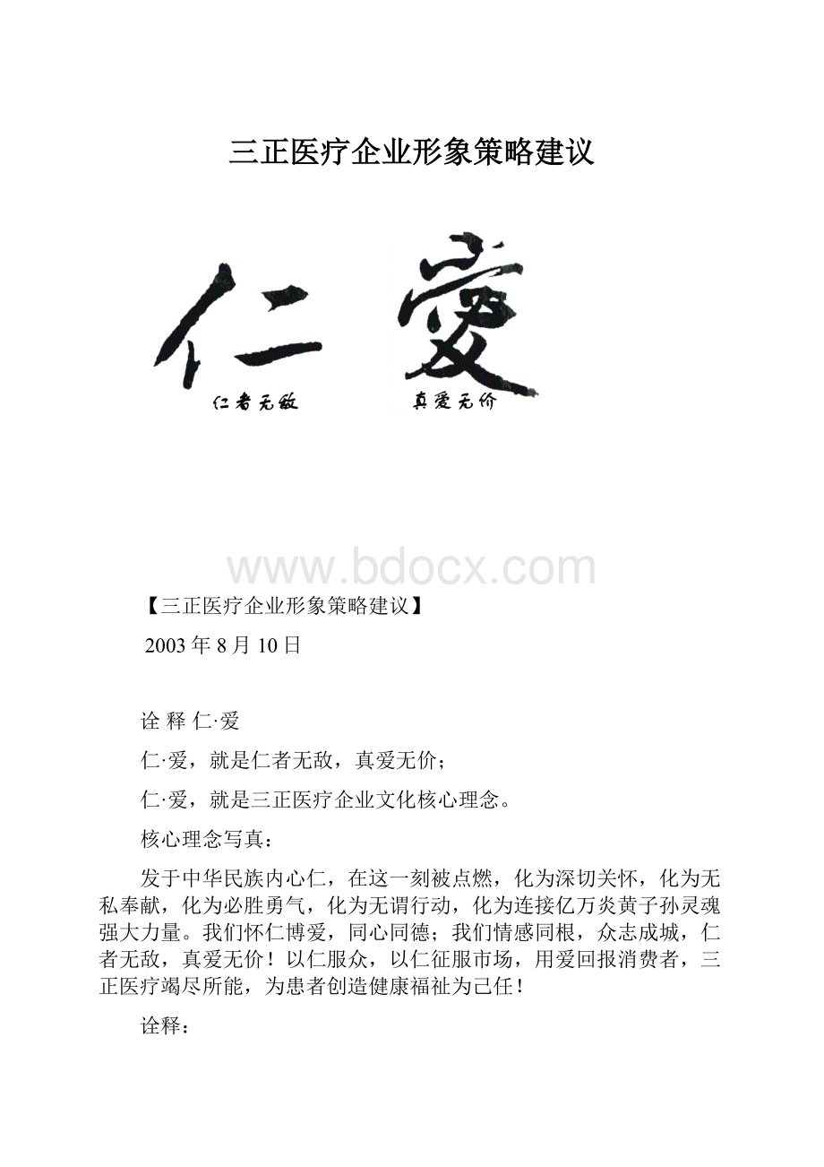 三正医疗企业形象策略建议.docx_第1页