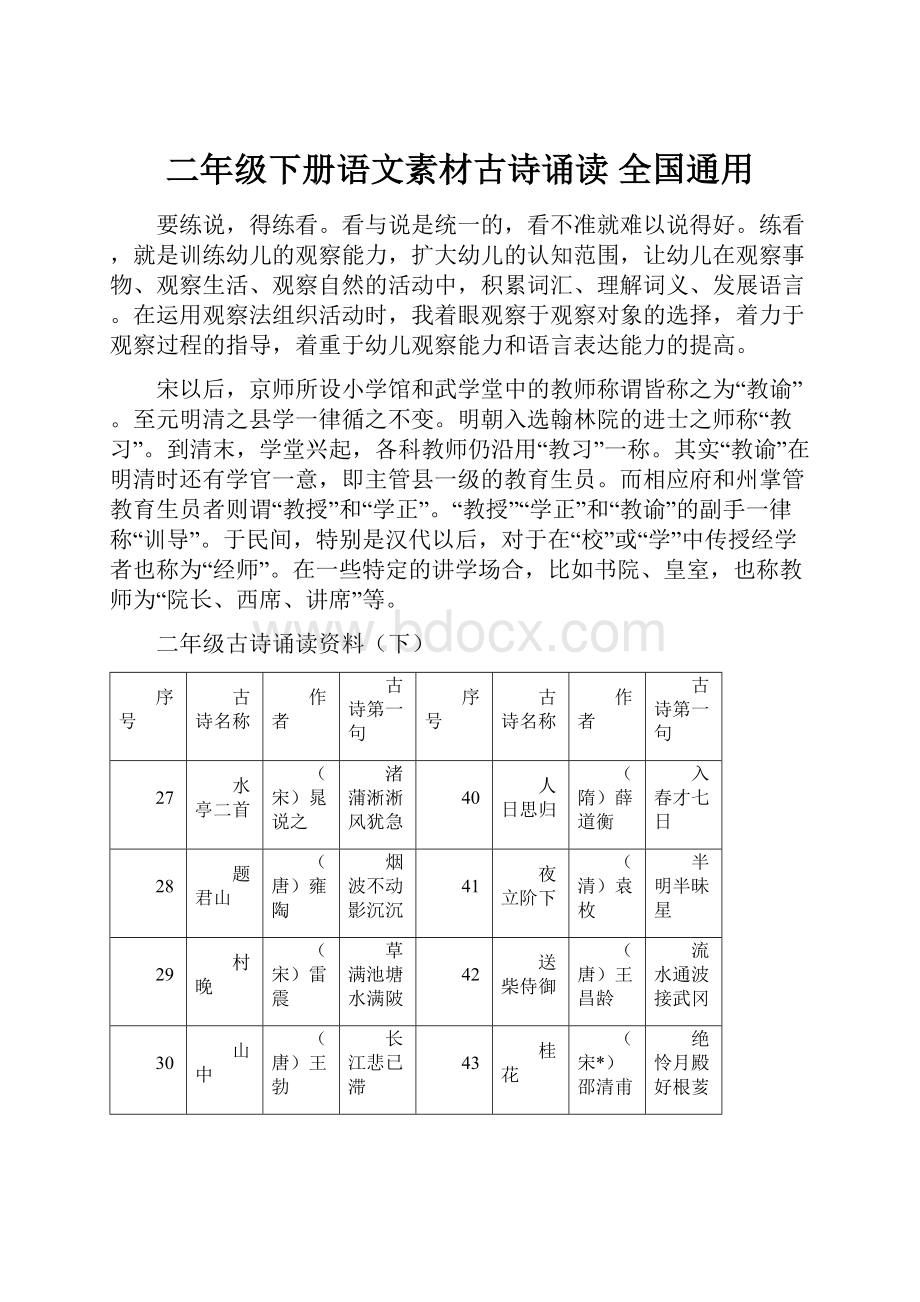 二年级下册语文素材古诗诵读 全国通用.docx_第1页