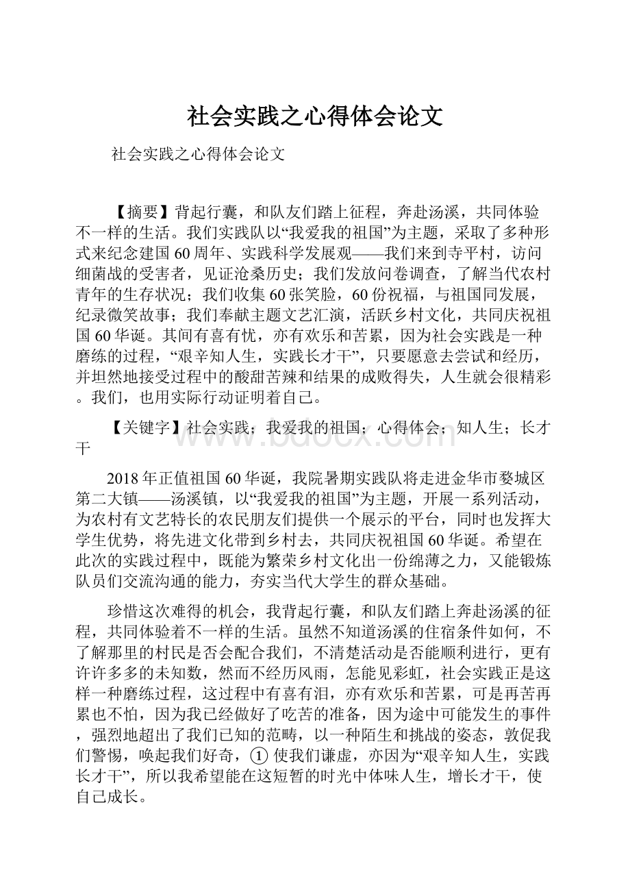 社会实践之心得体会论文.docx