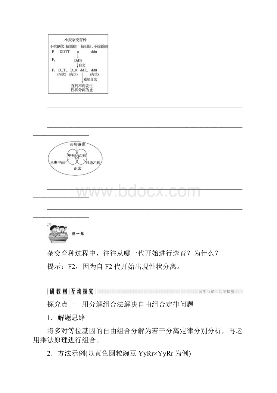 学年高中生物 遗传和染色体第8课时基因的自由组合定律的解题思路及应用学案苏教版.docx_第3页