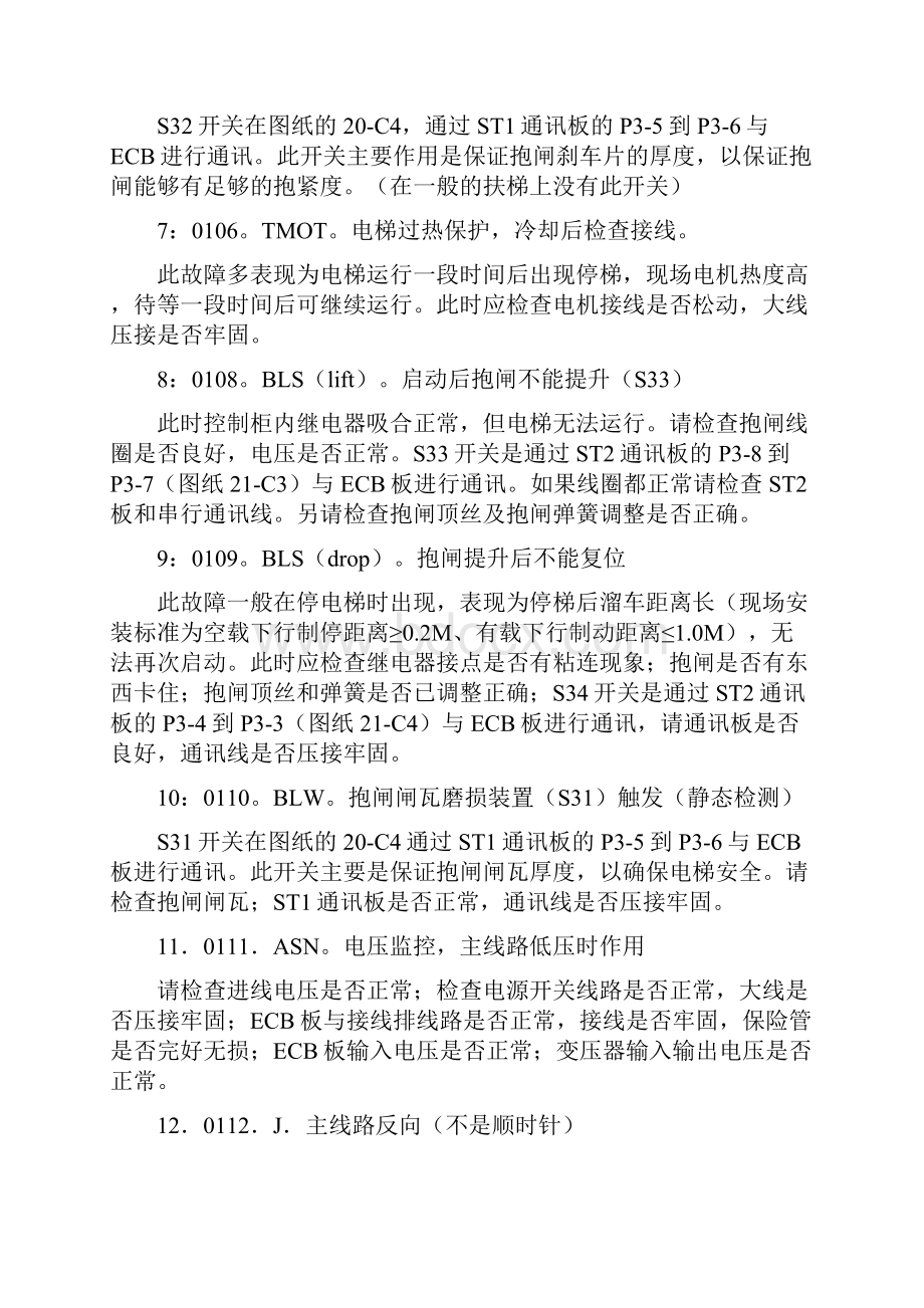 奥的斯扶梯故障代码表修订版.docx_第2页