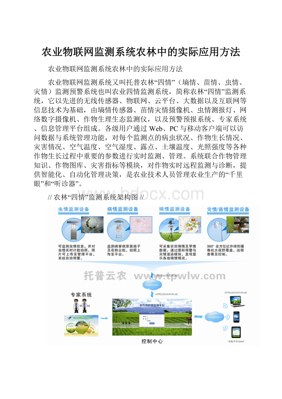 农业物联网监测系统农林中的实际应用方法.docx_第1页