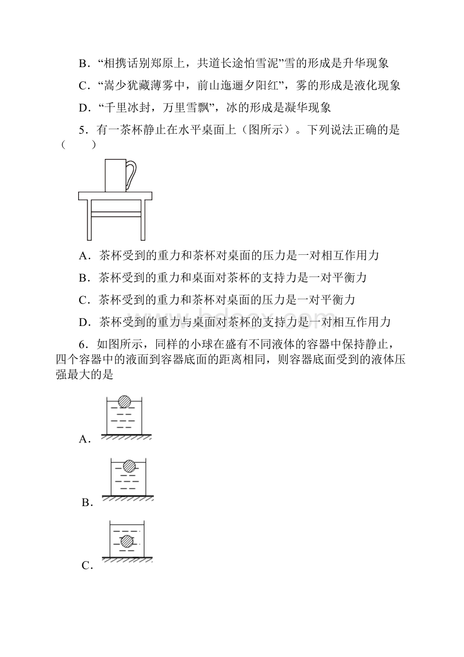 湖南师大附中博才实验中学中考三模物理试题含答案解析.docx_第2页