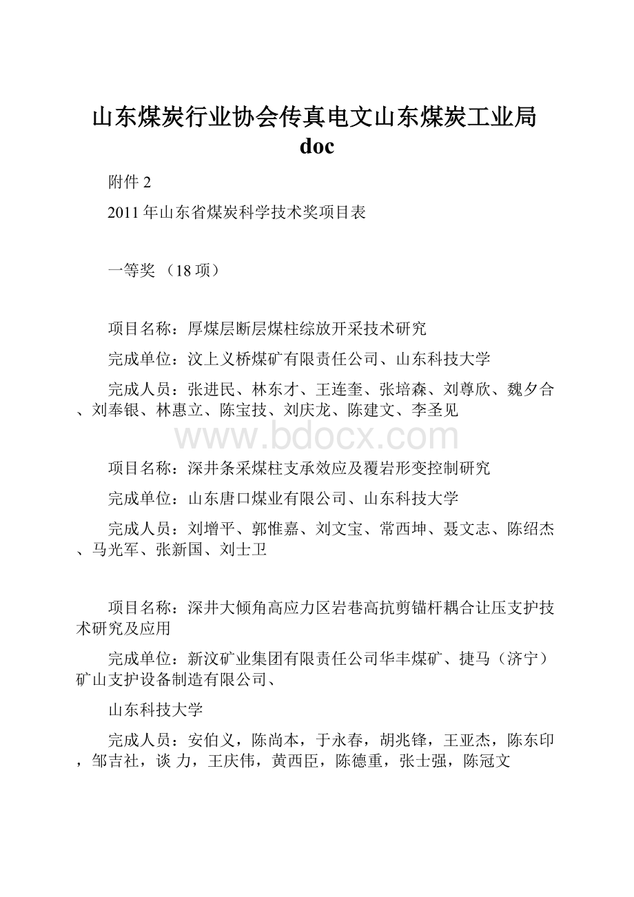 山东煤炭行业协会传真电文山东煤炭工业局doc.docx_第1页