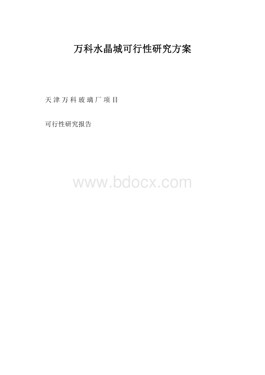 万科水晶城可行性研究方案.docx