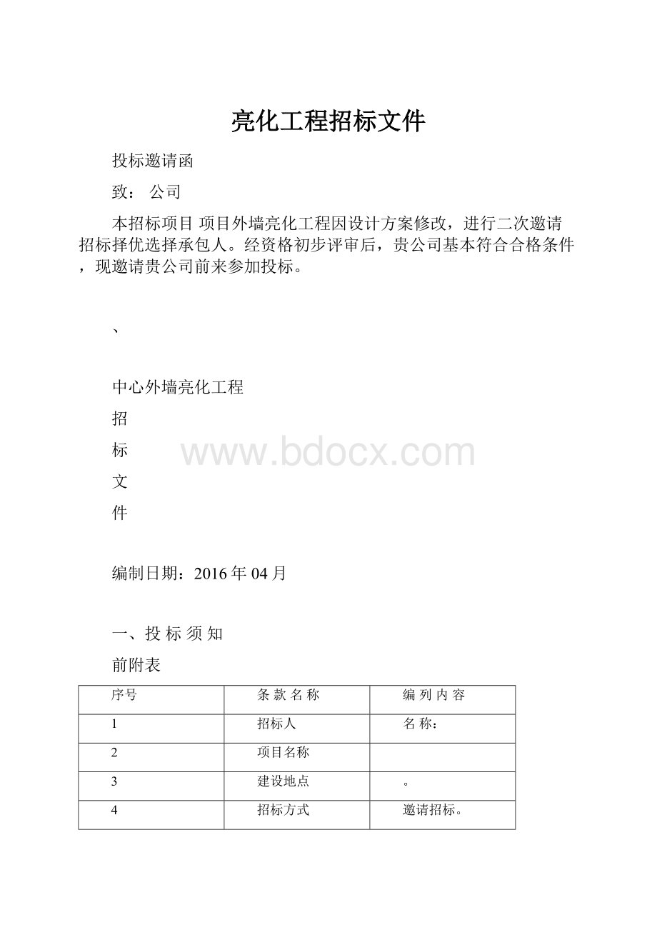 亮化工程招标文件.docx