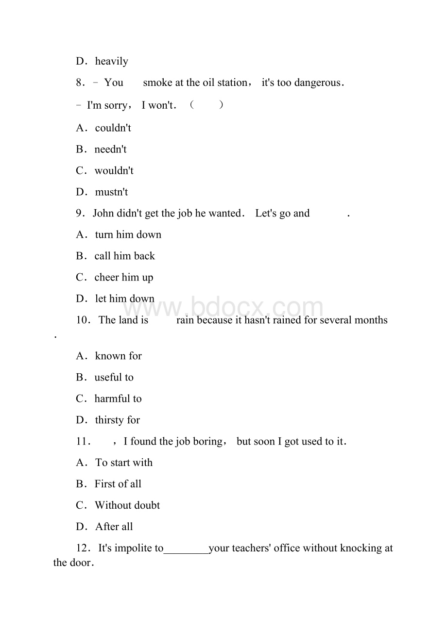 辽宁省辽阳市初中毕业生学业考试英语试题含答案.docx_第3页