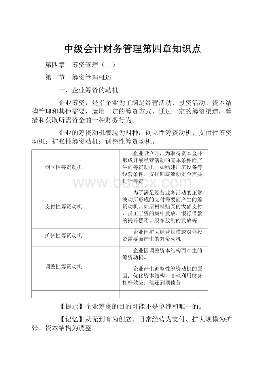 中级会计财务管理第四章知识点.docx_第1页