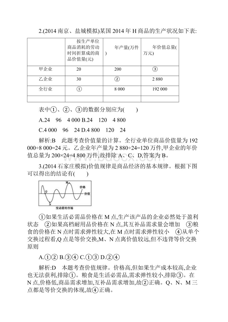 高三政治一轮复习必修一 经济生活 第一 生活与消费.docx_第2页