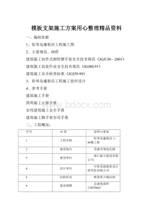 模板支架施工方案用心整理精品资料.docx