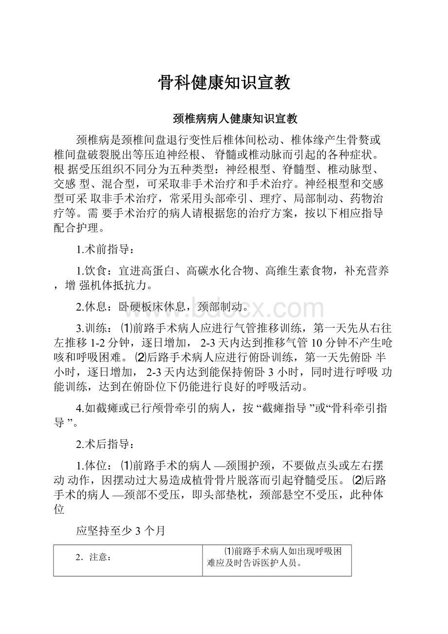 骨科健康知识宣教.docx_第1页