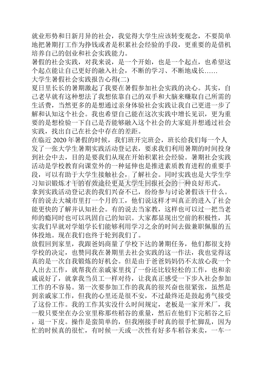 大学生暑假社会实践报告心得体会5篇.docx_第3页