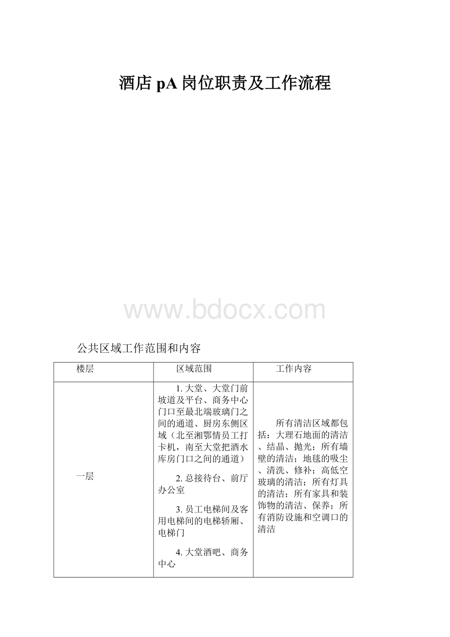 酒店pA岗位职责及工作流程.docx_第1页