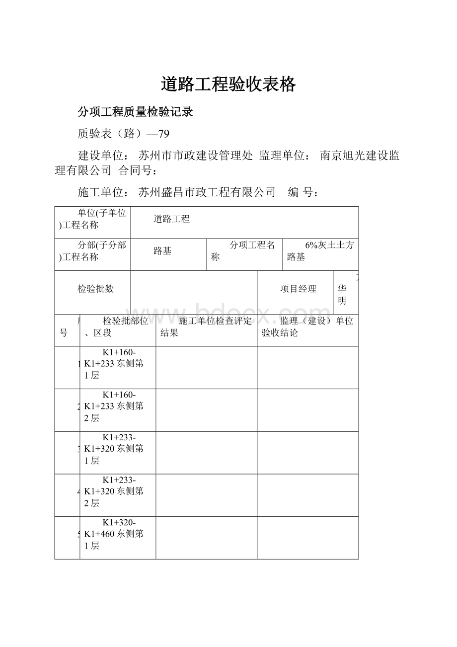 道路工程验收表格.docx_第1页