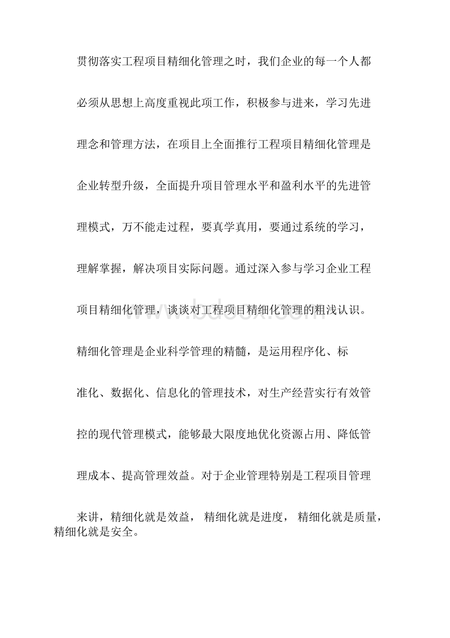 工程项目精细化管理心得体会.docx_第2页