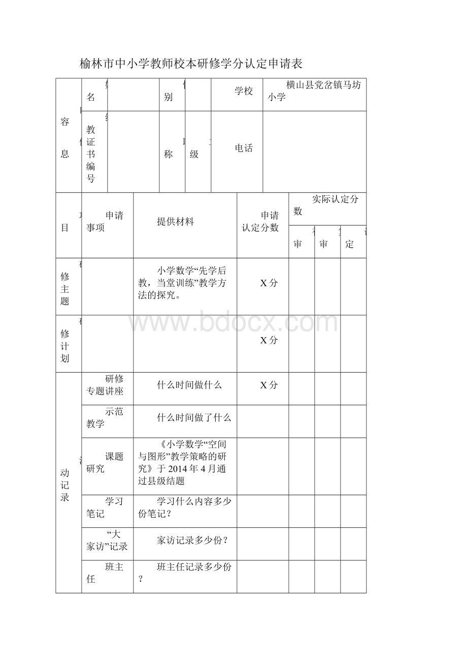 校本研修学分样表.docx_第2页