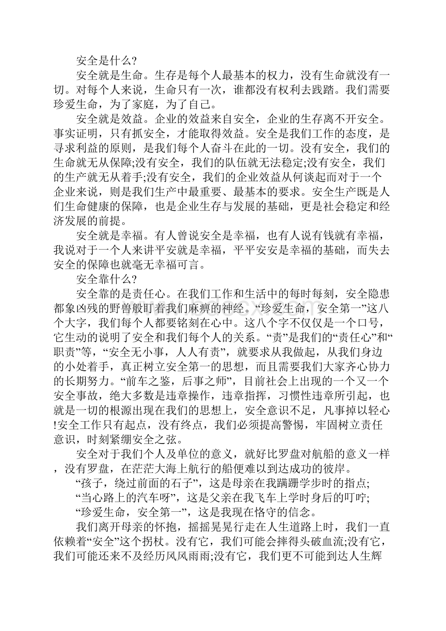 关于安全的话题演讲稿范文600字左右.docx_第3页