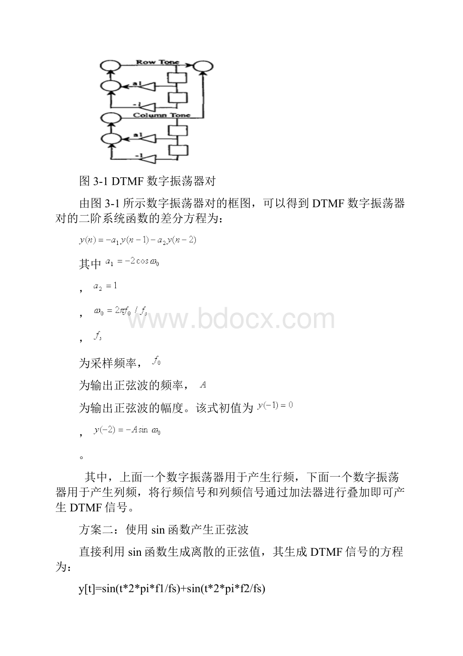 DSP课程设计DTMF信号的产生及检测.docx_第3页