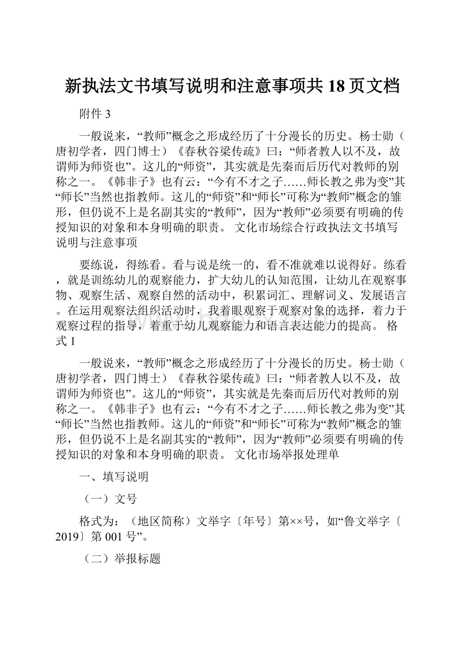 新执法文书填写说明和注意事项共18页文档.docx