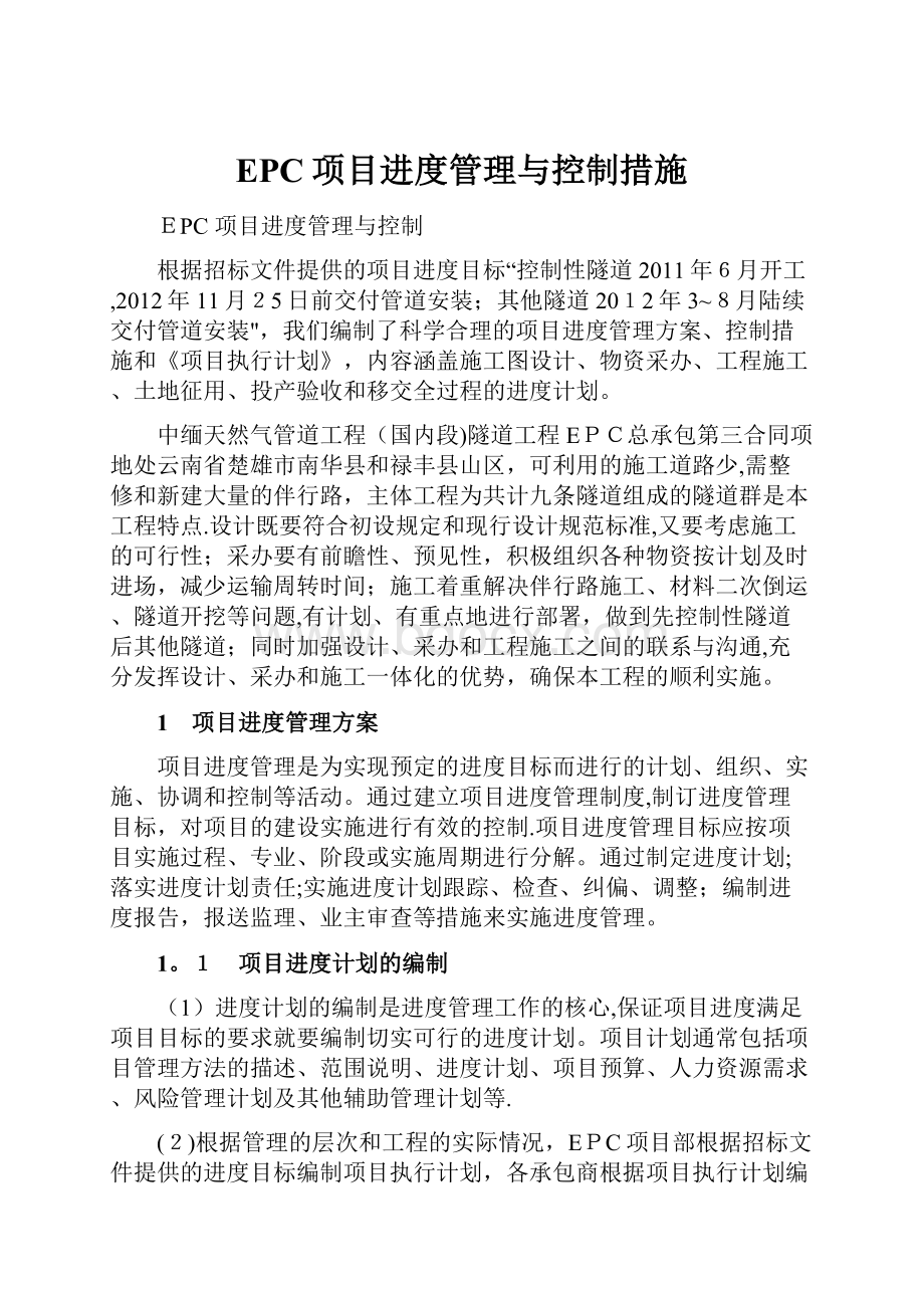 EPC项目进度管理与控制措施.docx