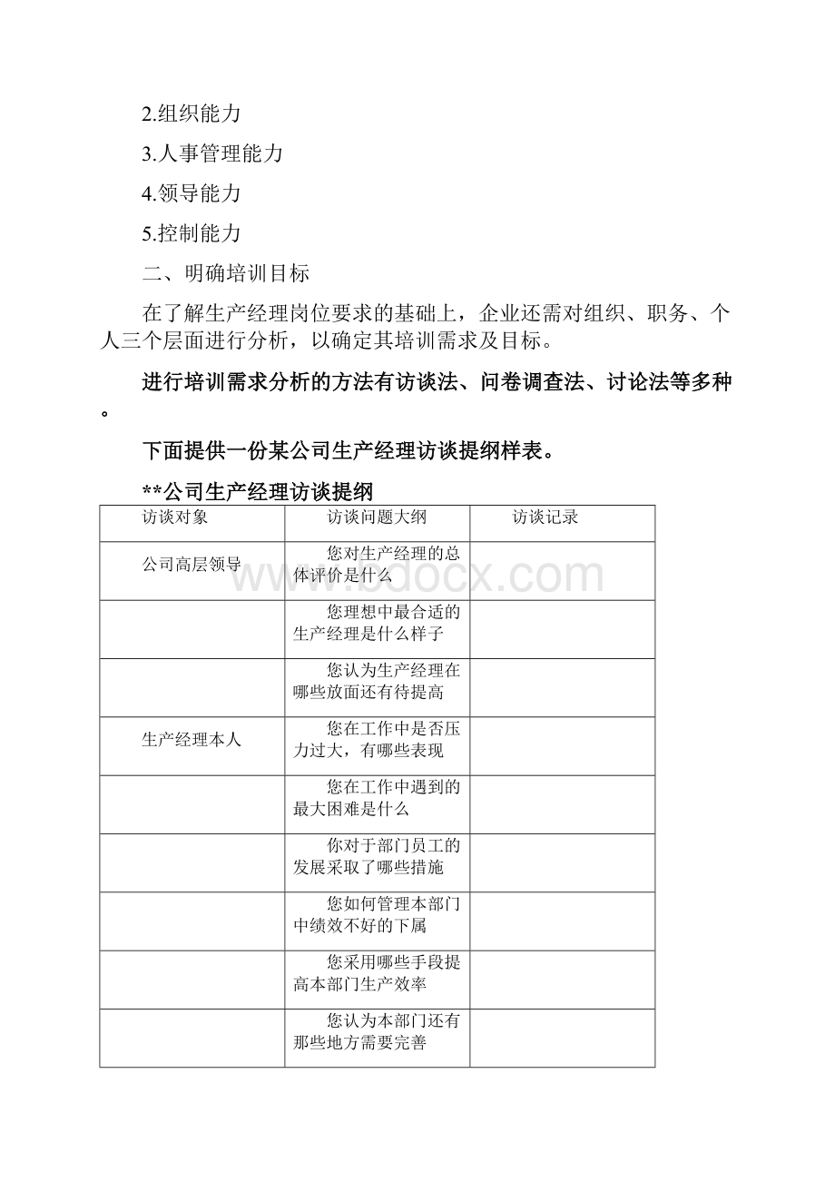 全生产经理培训管理岗位要求培训目标内容方法方案.docx_第2页