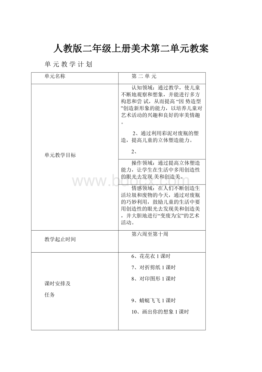 人教版二年级上册美术第二单元教案.docx_第1页