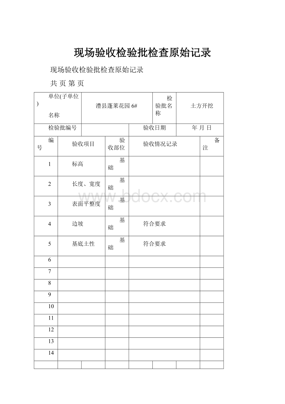 现场验收检验批检查原始记录.docx