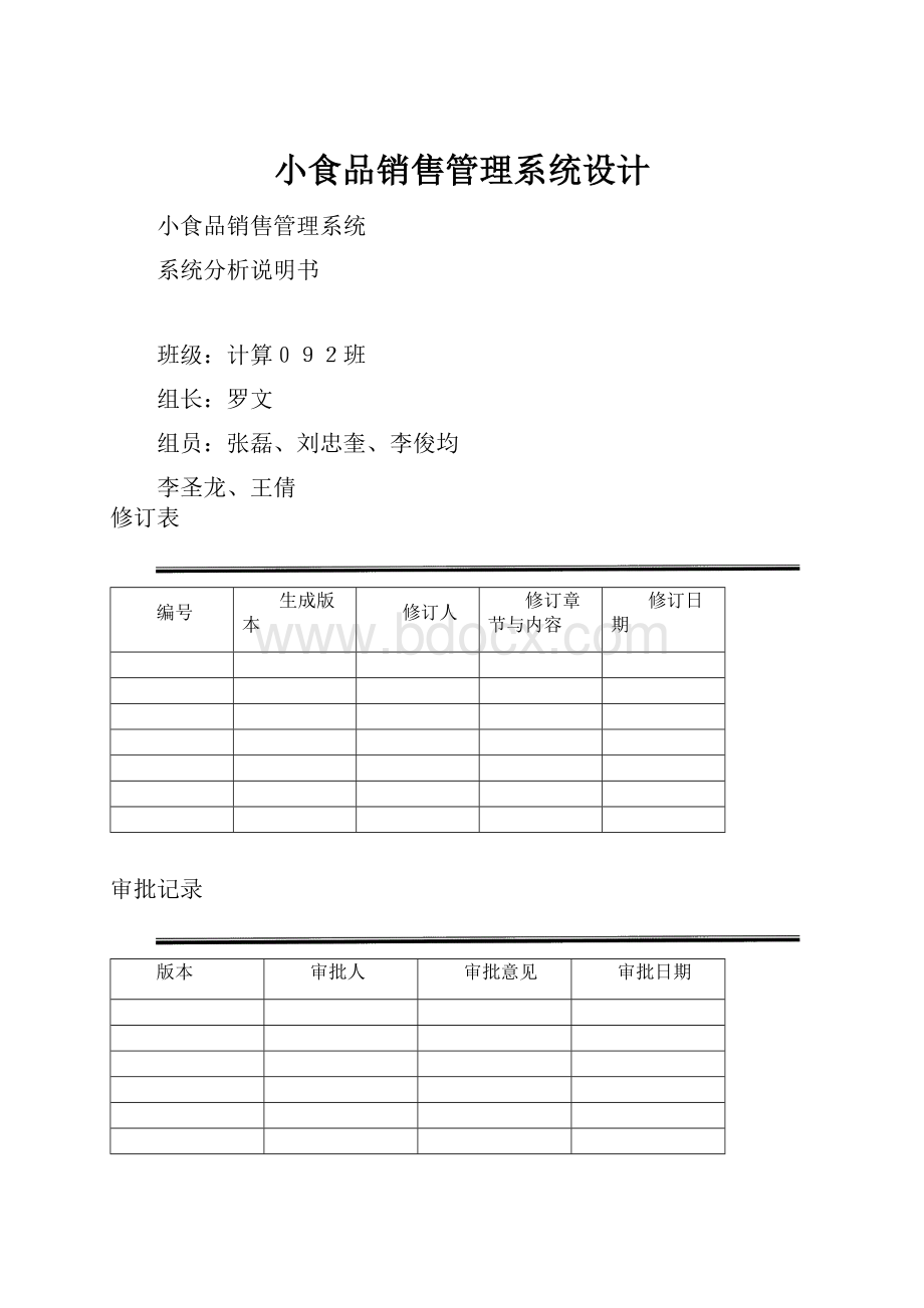 小食品销售管理系统设计.docx_第1页