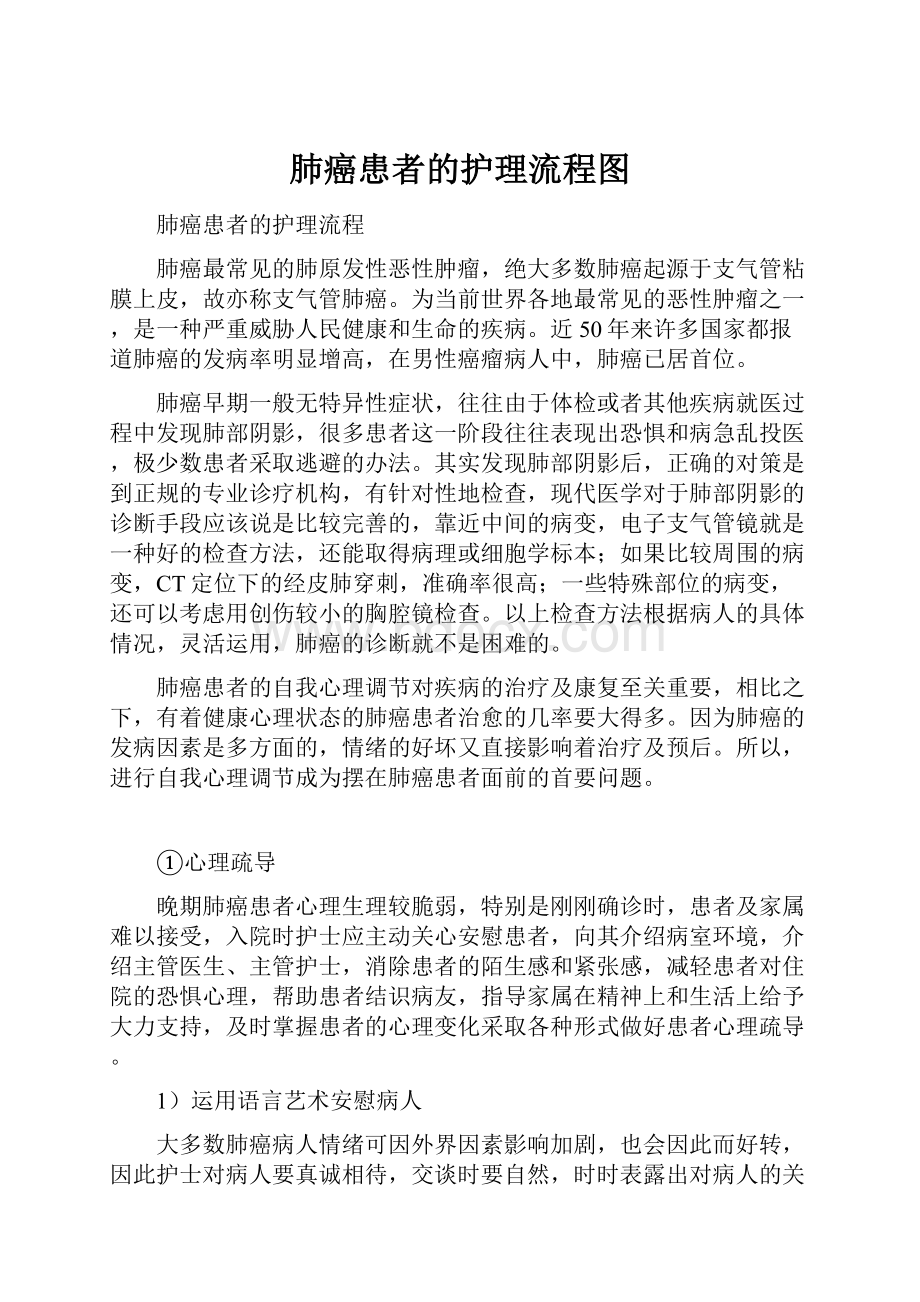 肺癌患者的护理流程图.docx_第1页