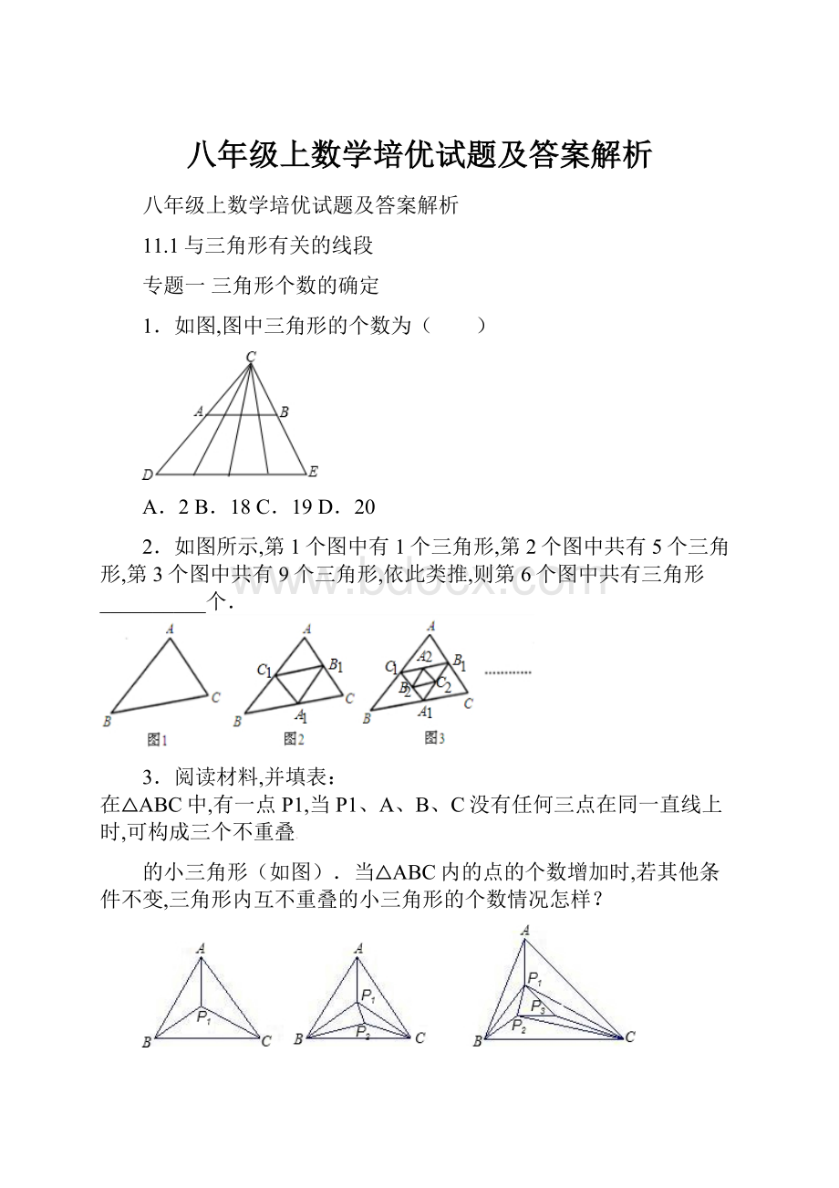 八年级上数学培优试题及答案解析.docx_第1页