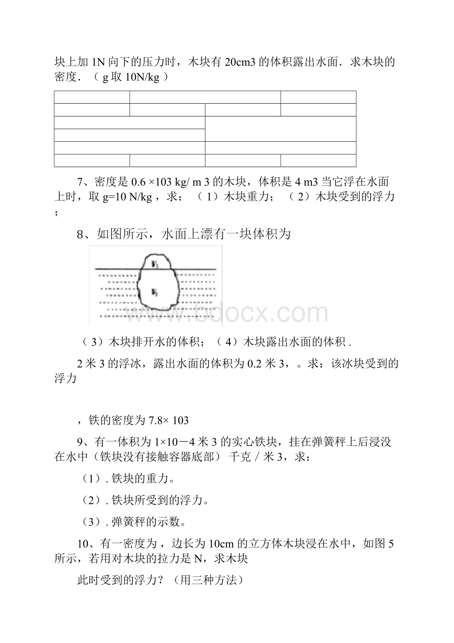 完整版八年级物理浮力压强计算题含答案.docx_第3页