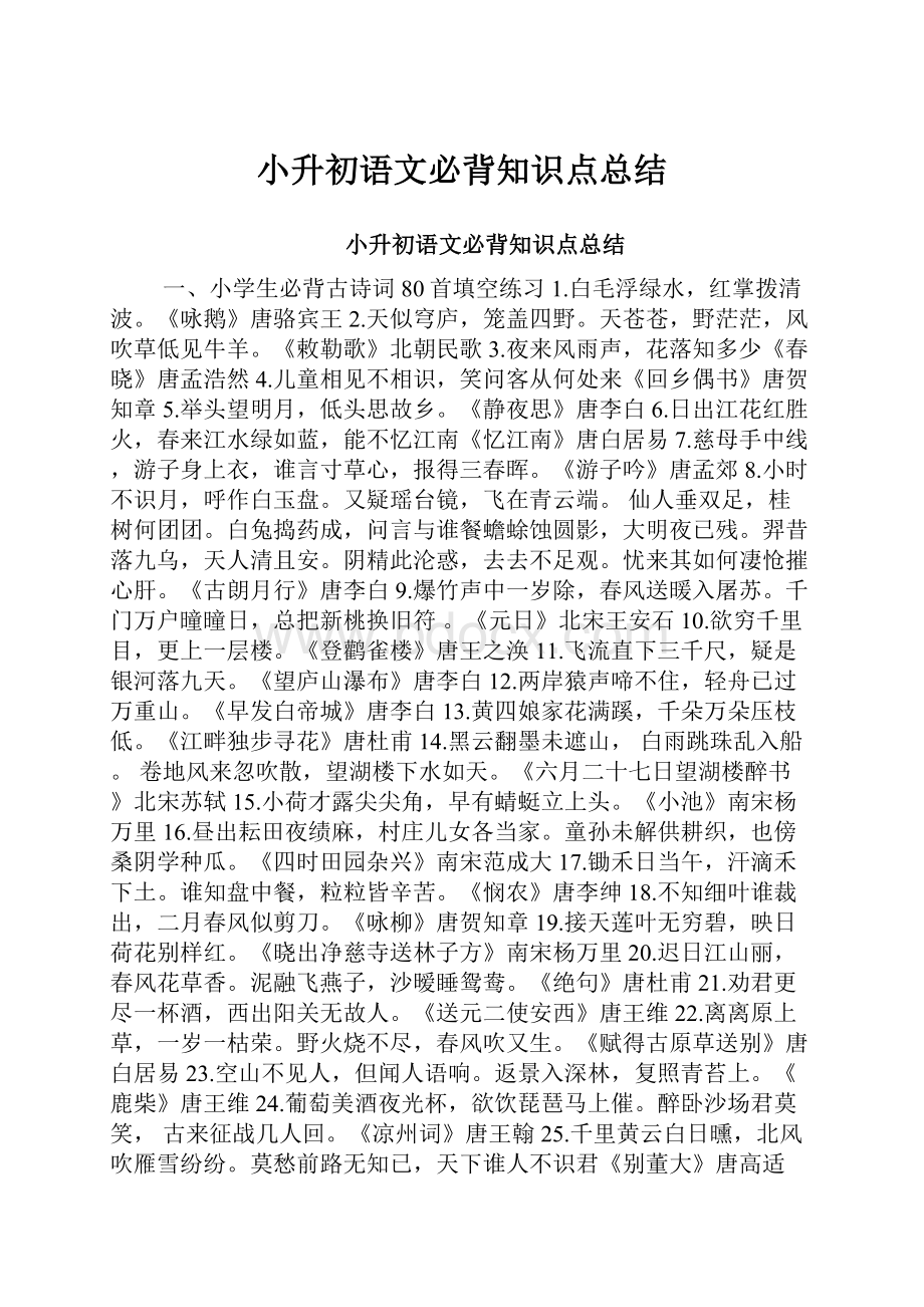 小升初语文必背知识点总结.docx