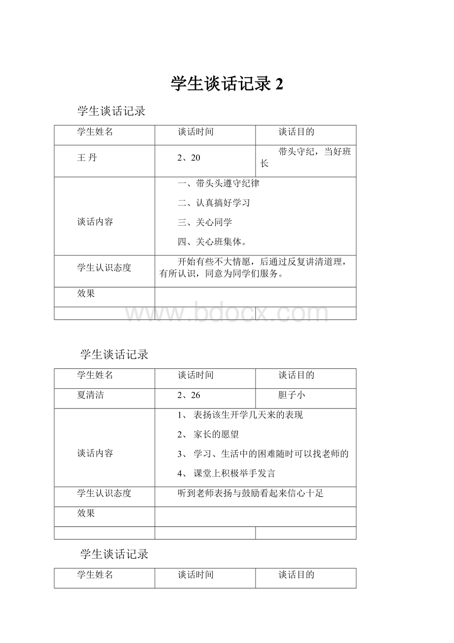 学生谈话记录 2.docx