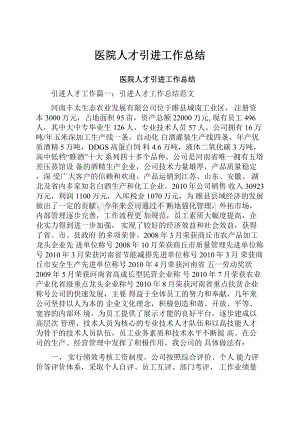 医院人才引进工作总结.docx