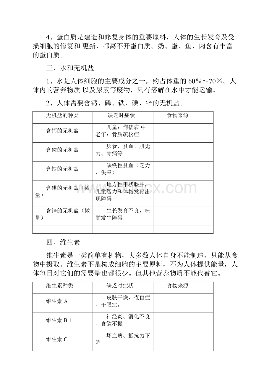 人教版生物七年级下册复习提纲最新版.docx_第3页