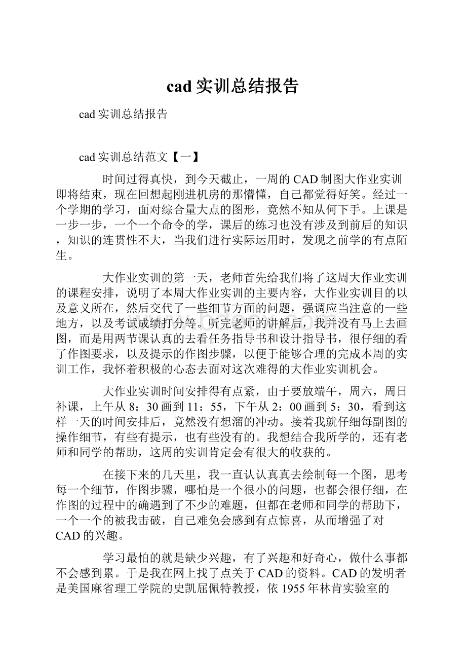 cad实训总结报告.docx_第1页