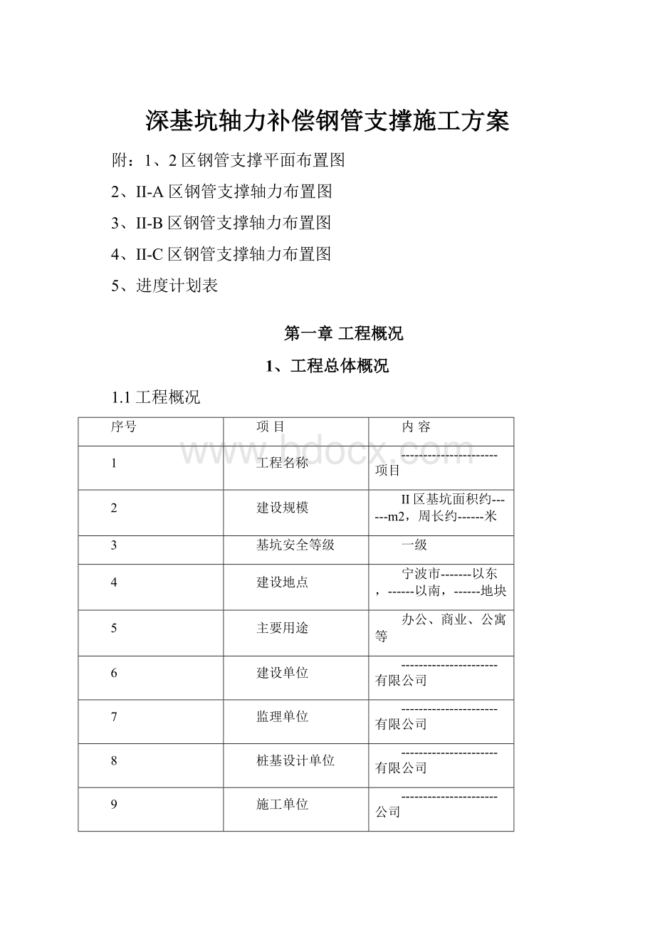 深基坑轴力补偿钢管支撑施工方案.docx