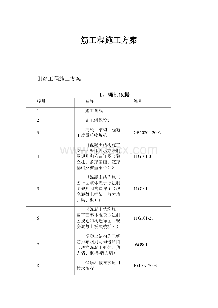 筋工程施工方案.docx_第1页