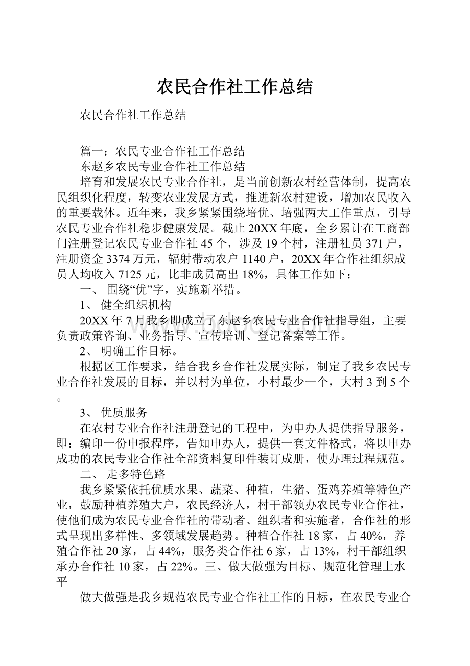 农民合作社工作总结.docx