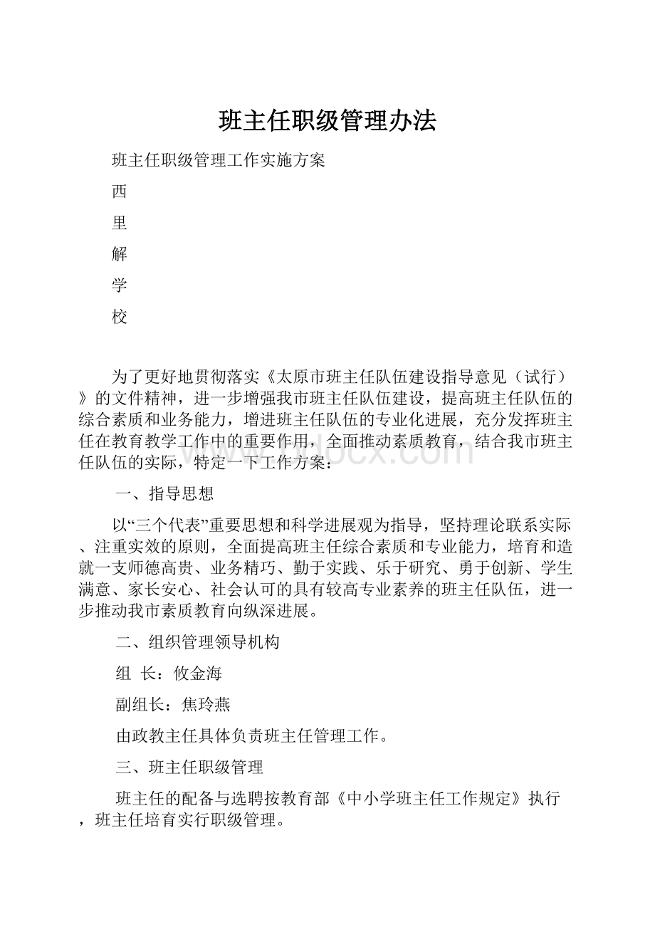 班主任职级管理办法.docx_第1页