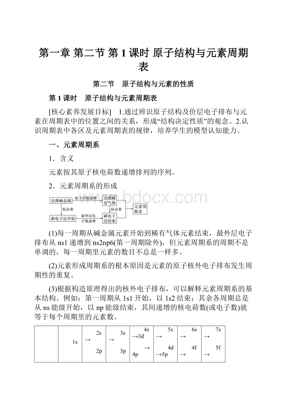 第一章 第二节 第1课时 原子结构与元素周期表.docx